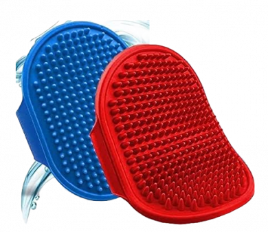 KPS Grooming Shampoo Washing Hand Brush | Pet Massage Rubber Bath Glove | Pet Grooming Accessories | Hand Comb Brush | Rubber Bristles Pet Care Brush (Pack of 2 PCs,Multicolor)