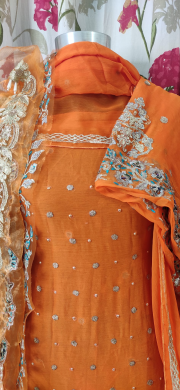 Original Pakistani Heavy Worked Anaya Catalog Inspired 2 Back (Clothes+Veil)