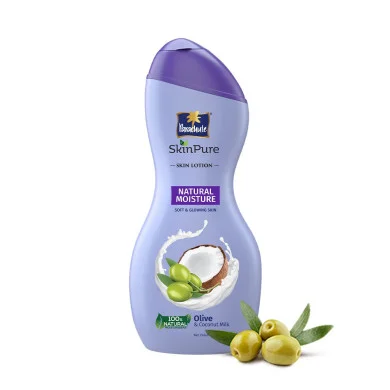 Parachute SkinPure Natural Moisture Body Lotion with Olive & Coconut Milk,For Soft, Glowing, Nourished Skin, 100% Natural Moisturizers, All Skin Types,-200 ml