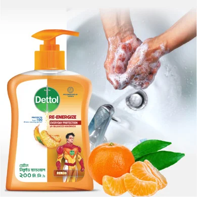 Dettol Handwash Re-Energize Ph Balanced Liquid Soap Protects From 100 Illness Causing Germs- 200ml