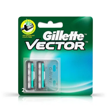 Gillette Vector plus Manual Shaving Razor Blades- 2 Cartridge