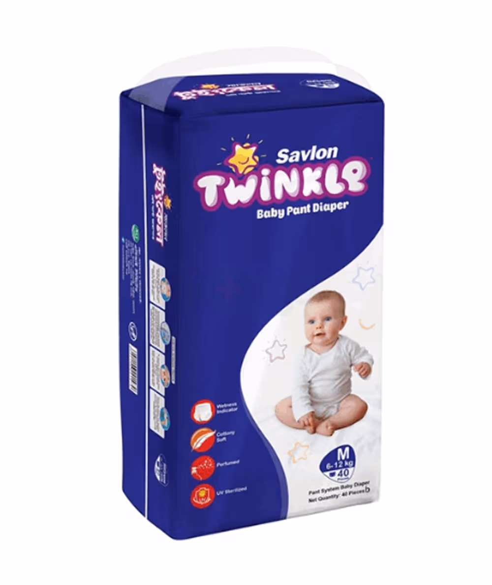 Savlon Twinkle Baby Pant Diaper Medium 40 pcs (6-12 kg)