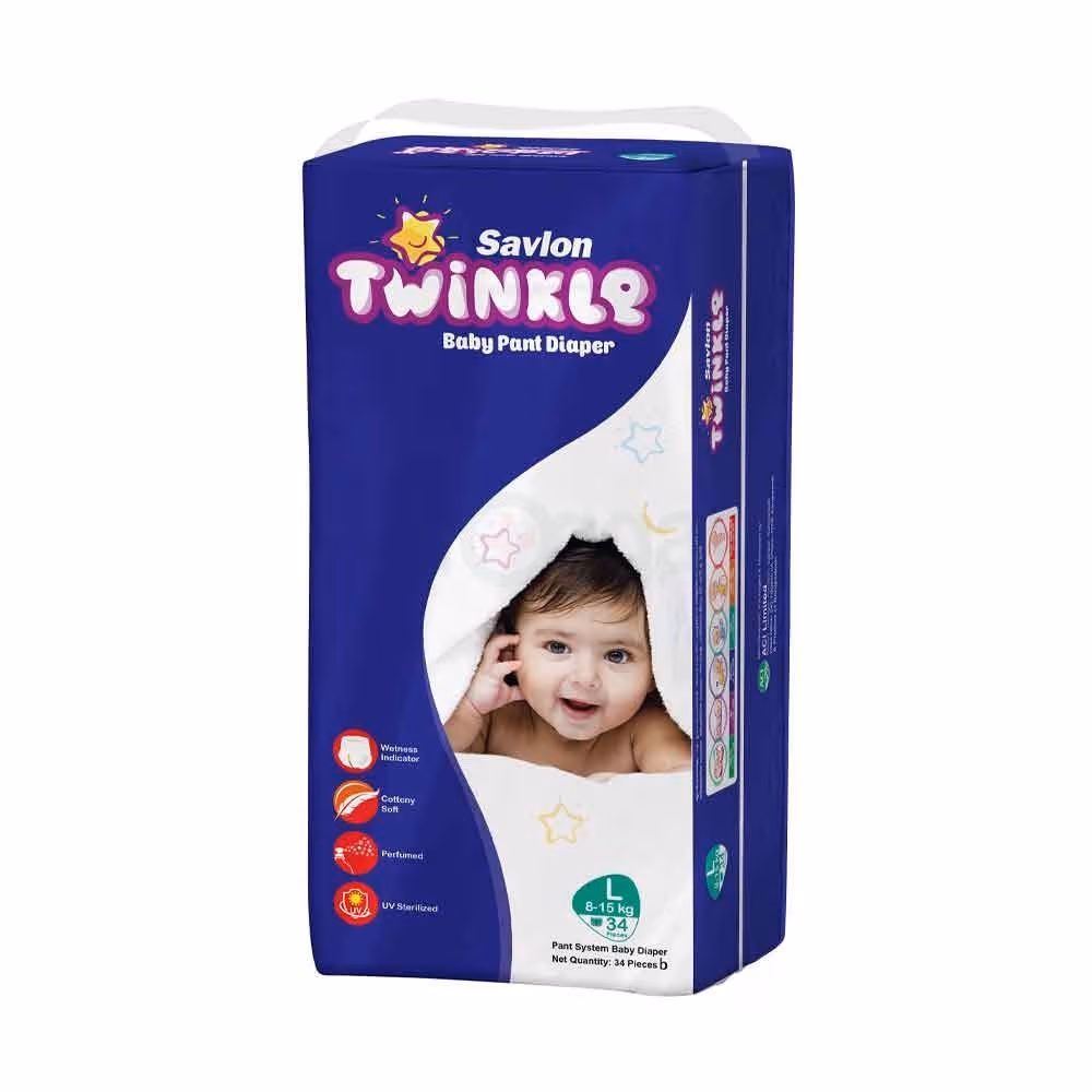 Savlon Twinkle Baby Pant Diaper Large 34s Pack (8-15 kg)