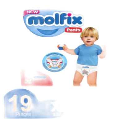 Molfix Pant System Baby Diaper (6 maxi XL Size) (15 kg) (19pcs)