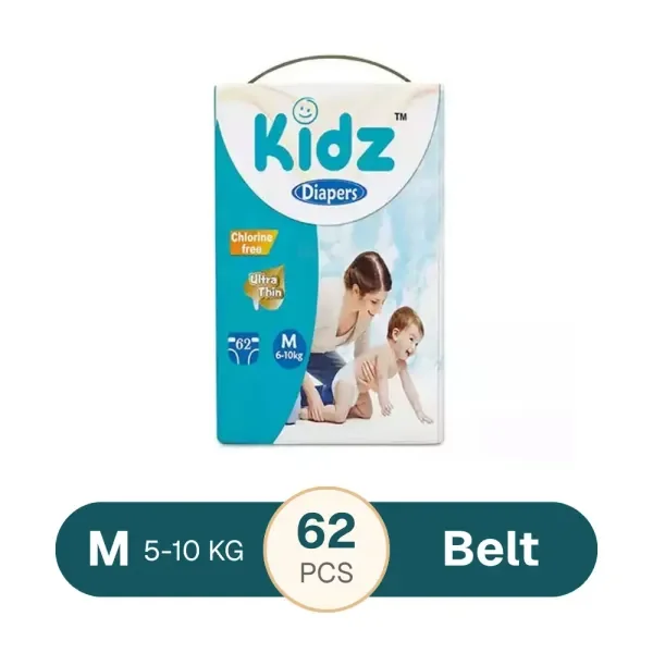 Kidz Baby Diaper Belt System Medium (5-10 Kg) 62 Pcs