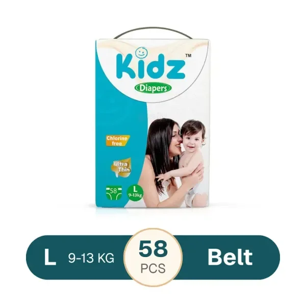Kidz Baby Diaper Belt L (9-13 kg) 58 pcs