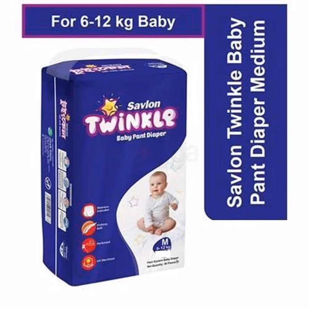 Savlon Twinkle Baby Pant Diaper M 5s Pack (6-12 kg)