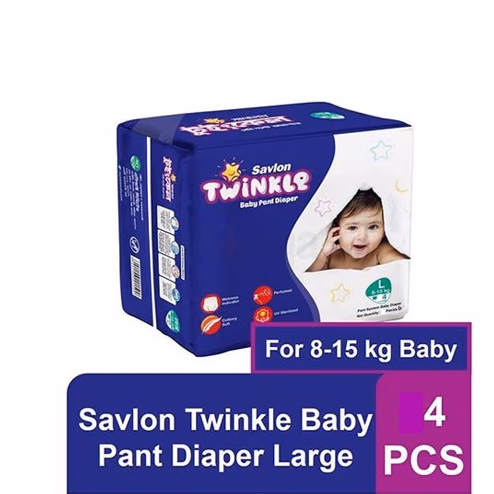Savlon Twinkle Baby Pant Diaper Large 4 pcs