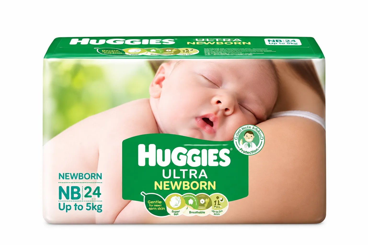Huggies Ultra Newborn Baby Diaper Belt- 5 kg-24 pcs