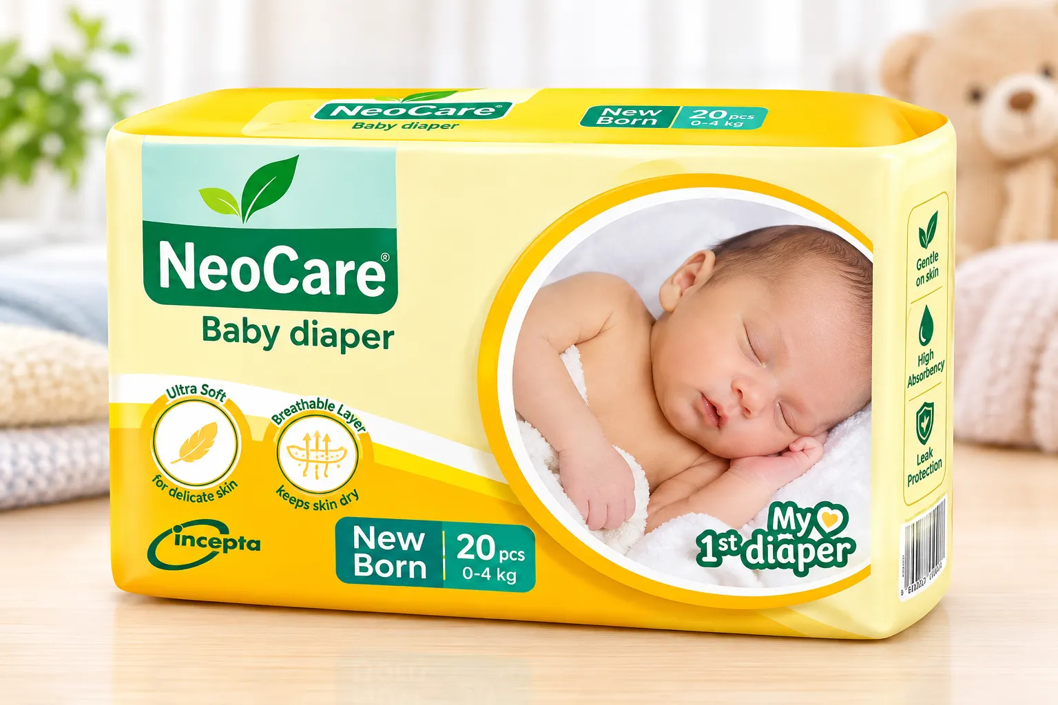 Neocare Newborn Belt Diaper 0-4 Kg 20 Pcs