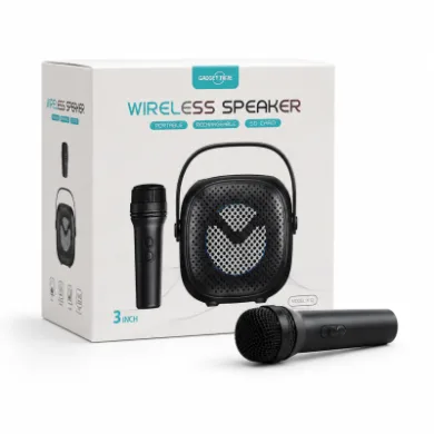 GREATNICE Portable Wireless Bluetooth Speaker with Mic – 3-Inch Big Sound Speaker, USB, SD Card, FM Radio &amp; Karaoke Support with Stylish Lighting thumbnail