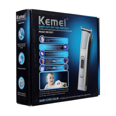 Kemei KM-5017 Professional Rechargeable Hair Clipper &amp; Beard Trimmer – Cordless Grooming Kit with Silver Pd Motor, Carbon Steel Blades &amp; 60-Min Run Time thumbnail