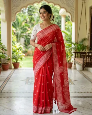 Chanderi silk sharee thumbnail