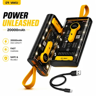 Transparent 66W High-Speed Power Bank 20000mAh – PD 22W Fast Charging Portable Charger with Digital LED Display &amp; Multi-Device Support thumbnail