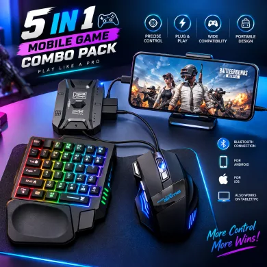 5 in 1 Mobile Game Combo Pack ( Phone Mouse Keyboard) thumbnail