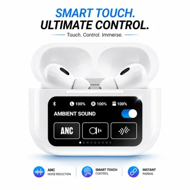 A9 Pro ANC True Wireless Earbuds – Smart Touch Screen Charging Case, Active Noise Cancellation, 13mm Drivers, GPS Location & 35H Battery thumbnail