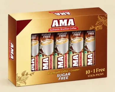 AMA 3in1 Brazilian Coffee 15g (Sugar FREE) 1 Box thumbnail