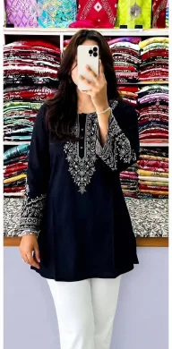 One Piece Ebmroidery Short Kurti thumbnail