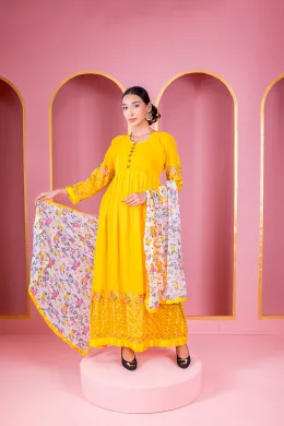 Ready-made Georgette Embroidered Party-wear Lehenga thumbnail