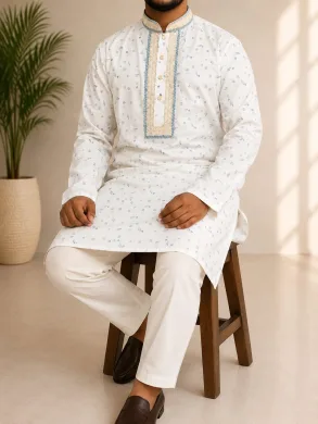 Premium Cotton Embroidery Panjabi thumbnail