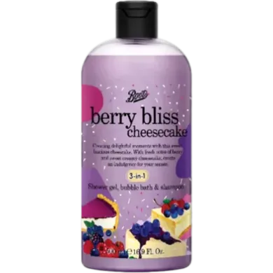 Boots Berry Bliss Cheesecake 3 in 1 Shower Gel 500ml thumbnail