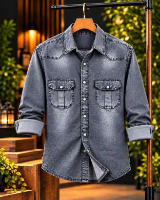Premium Trendy Denim Shirt thumbnail