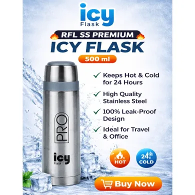 ICY SS FlasK with Dual Lid Mug 500mL thumbnail
