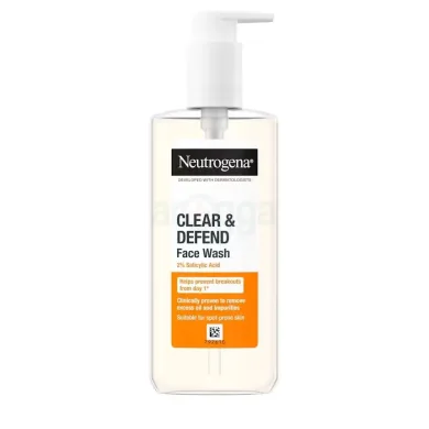 Neutrogena Clear & Defend 2% Salicylic Acid Oil Free Face Wash for Spot Prone Skin 200ml thumbnail