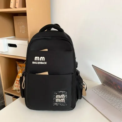 Simple Casual Backpacks (Black) thumbnail