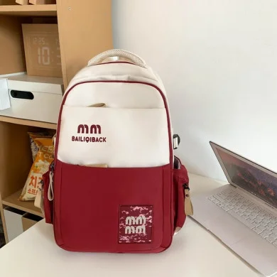 Simple Casual Backpacks (Red) thumbnail