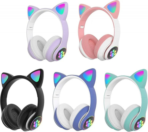 CAT STN-28 Wireless Cat Ear Headset – Bluetooth 5.0 Over-Ear Headphones with 40mm Speakers, 400mAh Battery, 7-Hour Playtime &amp; Cute Stylish Design thumbnail