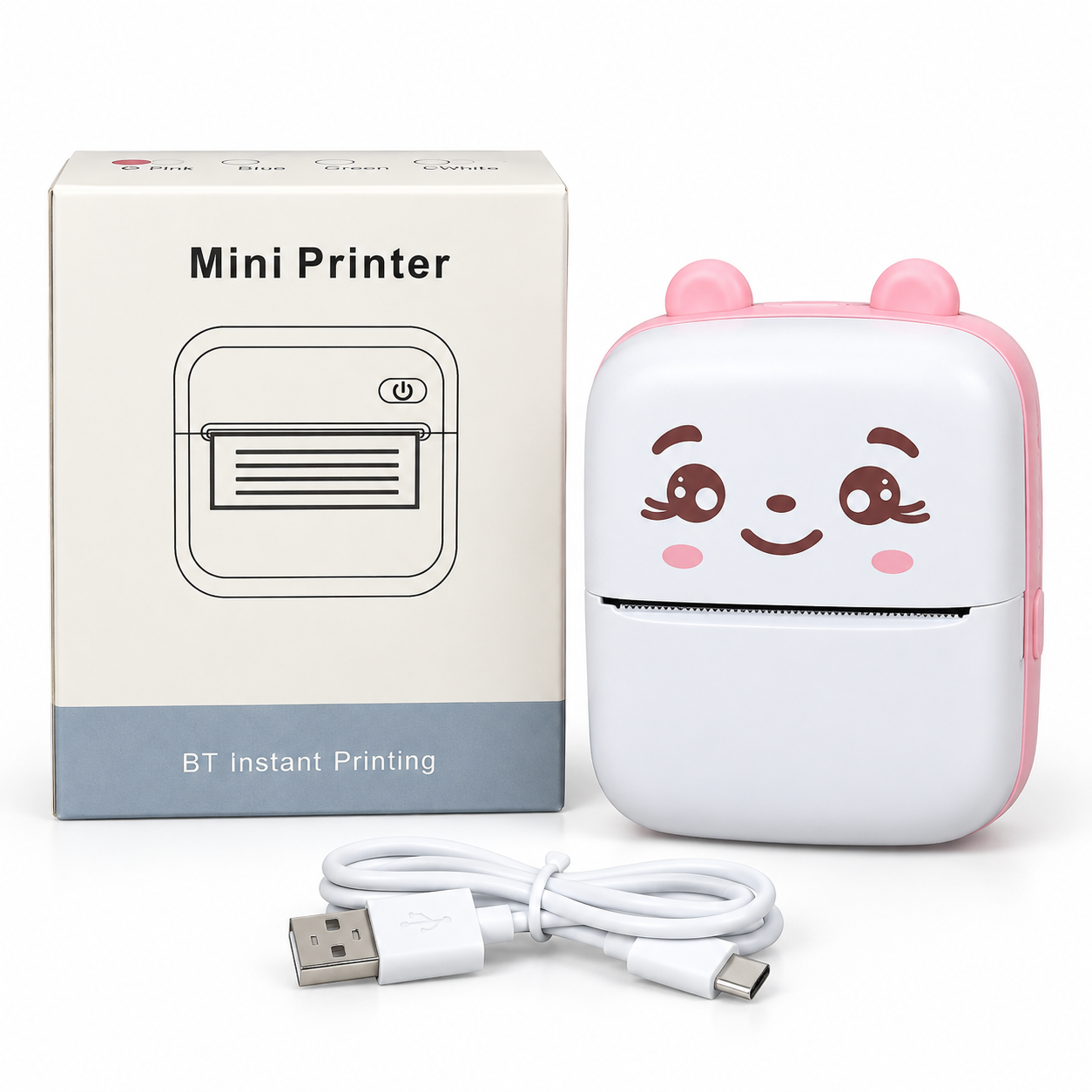 Mini Portable Thermal Printer – Inkless Wireless Bluetooth Sticker &amp; Label Printer with High-Resolution Print, Rechargeable Battery &amp; App Support for Android &amp; iOS thumbnail