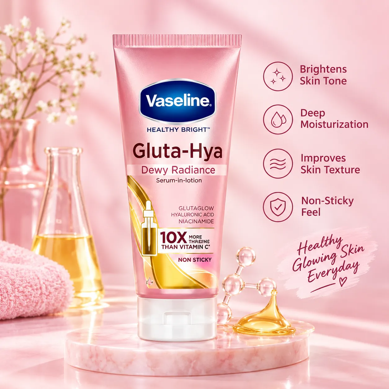 Vaseline Gluta Hya Dewy Radiance Serum in Lotion-200ml thumbnail