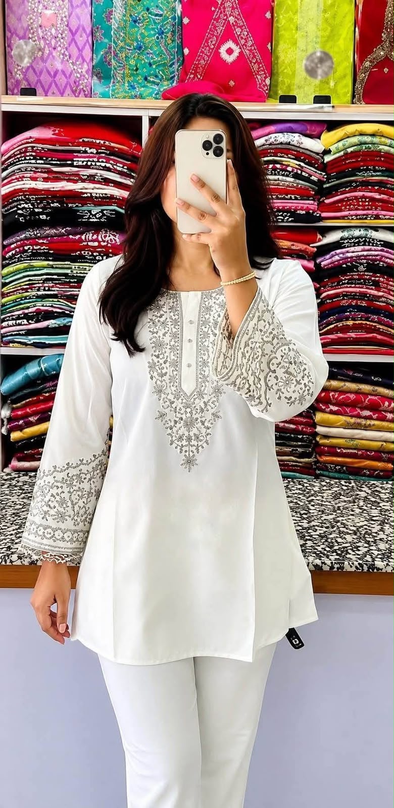 One Piece Ebmroidery Short Kurti thumbnail