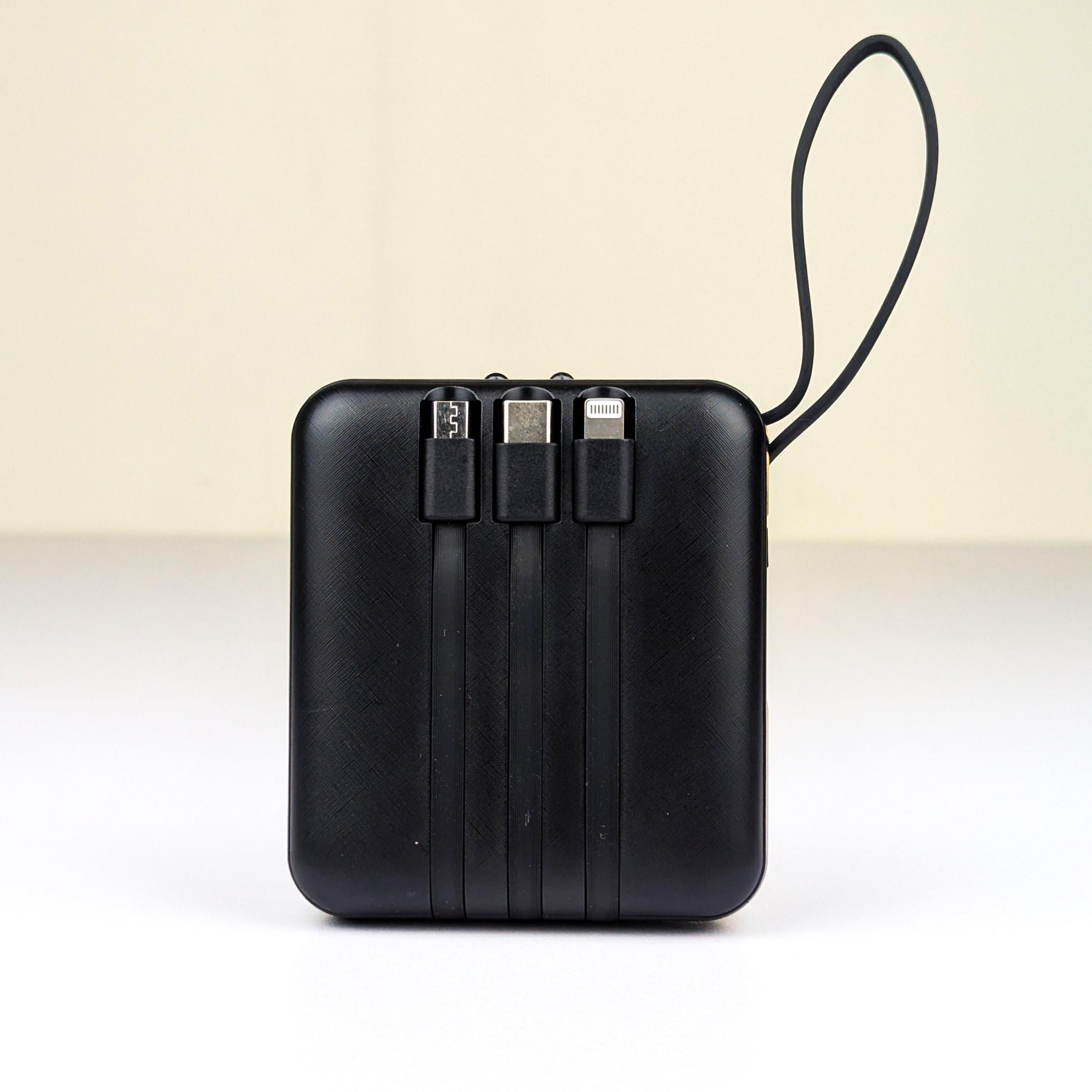 Smart 10000mAh Fast Charging Power Bank – Portable TWS &amp; Phone Charger with Built-in Micro, Type-C, Lightning &amp; USB Cables thumbnail