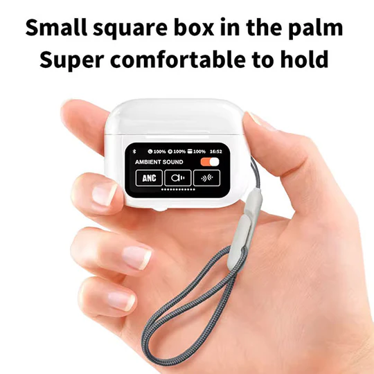A9 Pro ANC True Wireless Earbuds – Smart Touch Screen Charging Case, Active Noise Cancellation, 13mm Drivers, GPS Location & 35H Battery thumbnail