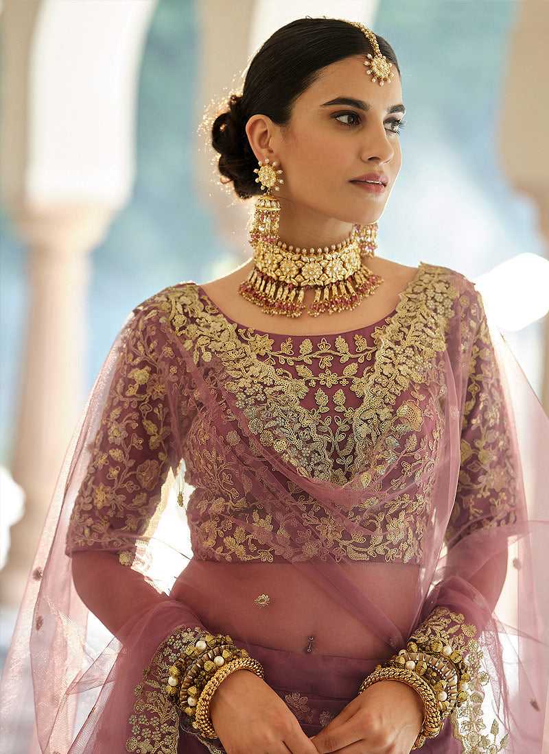 Ready-made embroidered georgette party dress thumbnail