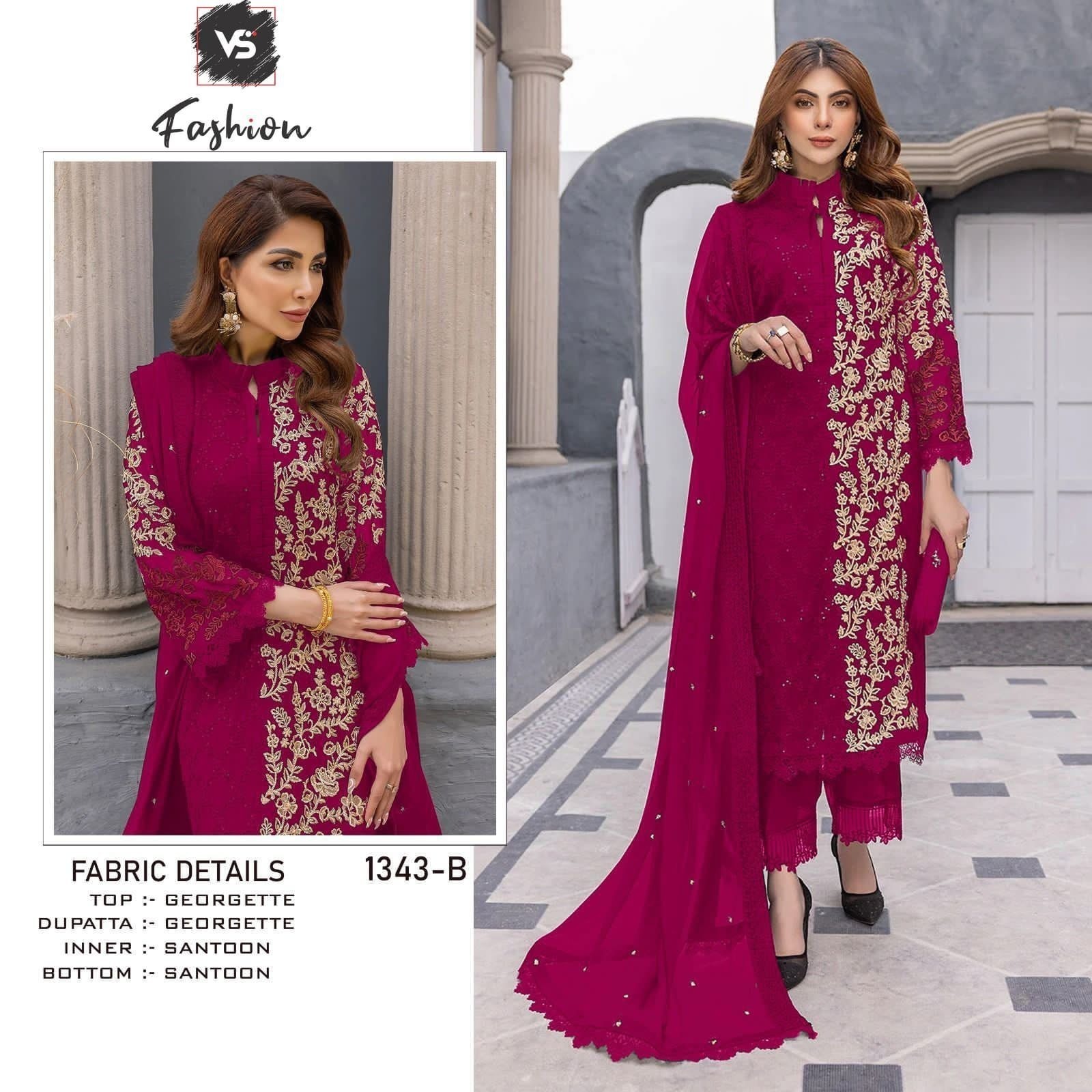 Ready-made embroidered Georgette three-piece set thumbnail
